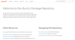 Desktop Screenshot of manpages.ubuntu.com