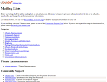 Tablet Screenshot of lists.ubuntu.com